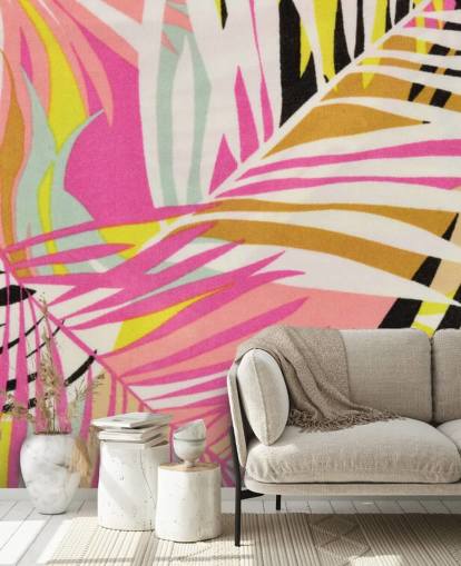 Papel de Parede Padrão Tropical Vibrante