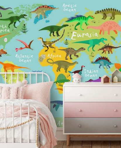 dinosaurios en un fondo de pantalla de mapa para niños