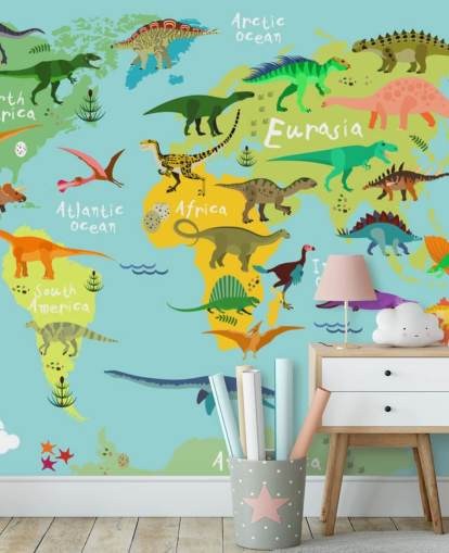 fond d'écran de dinosaures sur une carte pour enfants