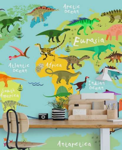 fond d'écran de dinosaures sur une carte pour enfants