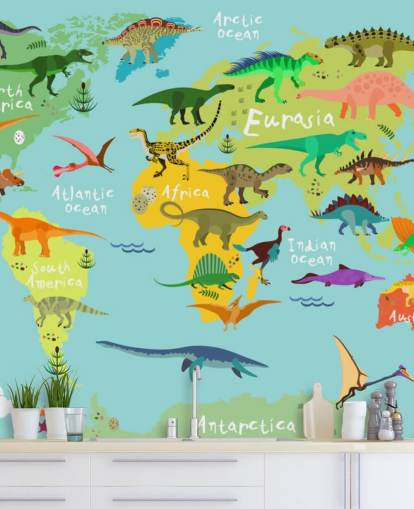dinosaurs on a kids map wallpaper dinosaurs on a kids map wallpaper
