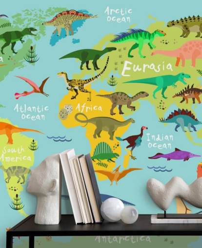 dinosaurs on a kids map wallpaper dinosaurs on a kids map wallpaper
