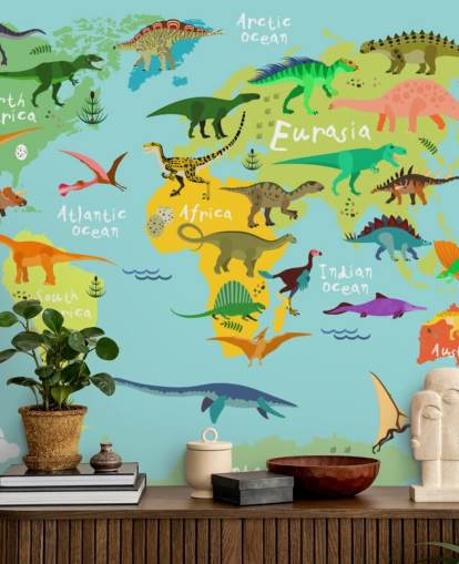 Dinosaurier auf einer Kinderkarten-Tapete