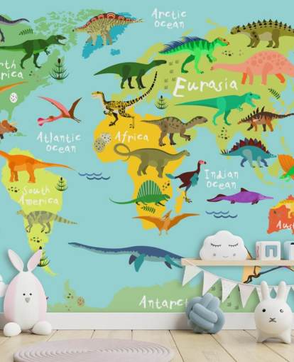 dinosauri su uno sfondo con mappa per bambini dinosauri su uno sfondo con mappa per bambini