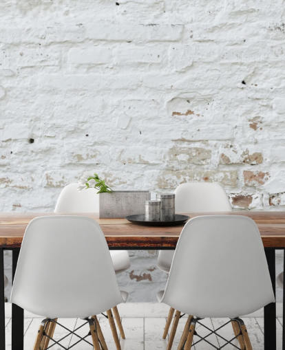 white brick wallpaper mural called Distressed White Brick for bedrooms, kitchens and offices