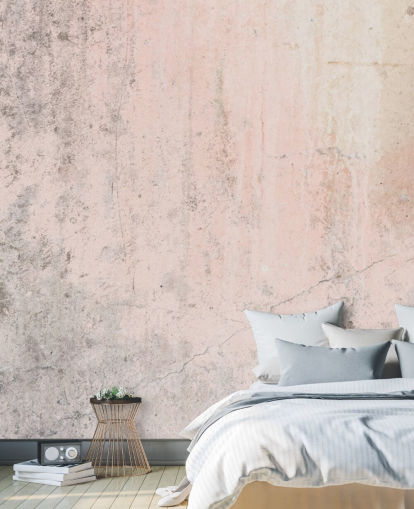 papier peint mural en béton rose appelé Pale Pink Concrete pour chambres et cuisines de Wallsauce