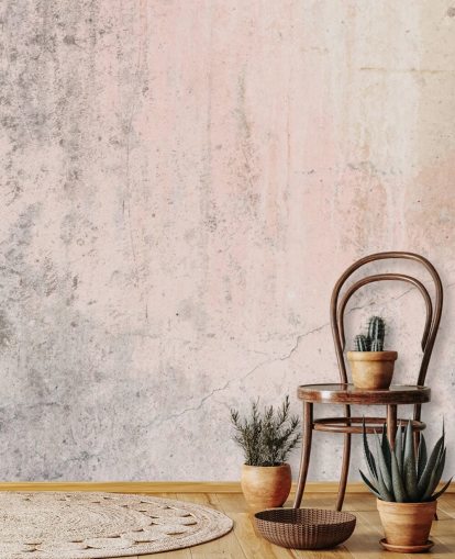 roze betonnen behangmuurschildering genaamd Pale Pink Concrete voor slaapkamers en keukens van Wallsauce roze betonnen behangmuurschildering genaamd Pale Pink Concrete voor slaapkamers en keukens van Wallsauce