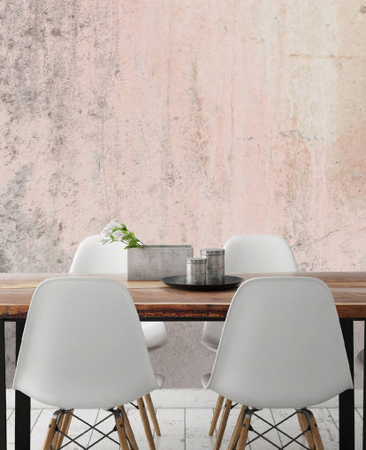 mural de papel de parede de concreto rosa chamado Pale Pink Concrete para quartos e cozinhas da Wallsauce