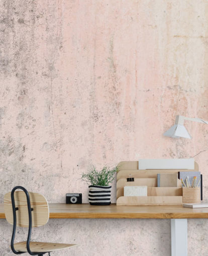 mural de papel pintado de hormigón rosa llamado Pale Pink Concrete para dormitorios y cocinas de Wallsauce