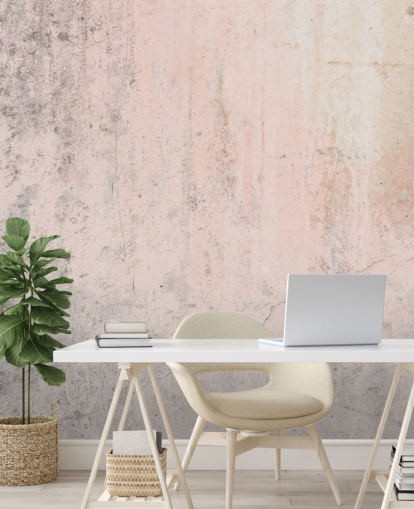 papier peint mural en béton rose appelé Pale Pink Concrete pour chambres et cuisines de Wallsauce