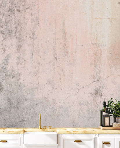 carta da parati murale in cemento rosa chiamata Pale Pink Concrete per camere da letto e cucine di Wallsauce