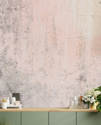 pink concrete wallpaper mural called Pale Pink Concrete for bedrooms and kitchens from Wallsauce