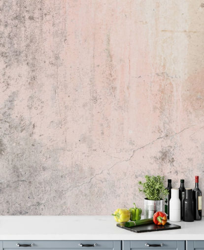pink concrete wallpaper mural called Pale Pink Concrete for bedrooms and kitchens from Wallsauce