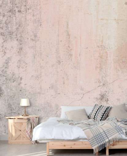 pink concrete wallpaper mural called Pale Pink Concrete for bedrooms and kitchens from Wallsauce