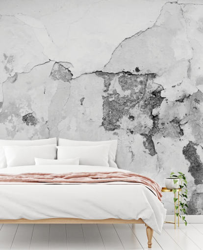 Mural de pared de hormigón gris y blanco agrietado