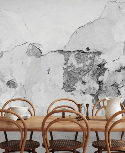 Cracked Grey and White Concrete Wall Mural Cracked Grey and White Concrete Wall Mural