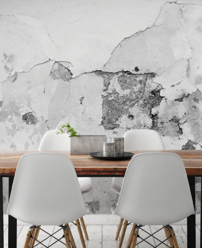 Mural de pared de hormigón gris y blanco agrietado