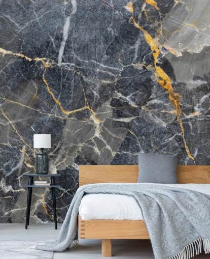Tapetentapete aus grauem und goldenem Marmor namens Grey with Gold Marble für Badezimmer oder Küchen Tapetentapete aus grauem und goldenem Marmor namens Grey with Gold Marble für Badezimmer oder Küchen