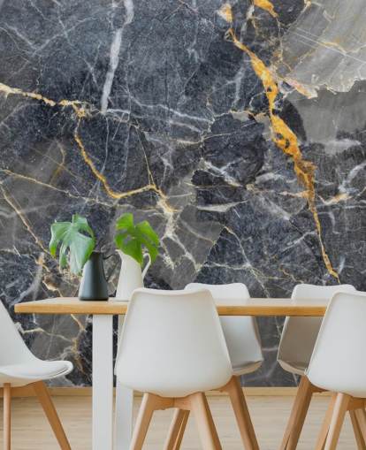 gray and gold marble wallpaper mural called Gray with Gold Marble for bathrooms or kitchens