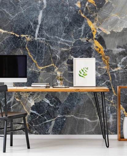 Tapetentapete aus grauem und goldenem Marmor namens Grey with Gold Marble für Badezimmer oder Küchen Tapetentapete aus grauem und goldenem Marmor namens Grey with Gold Marble für Badezimmer oder Küchen