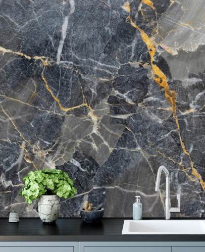 papier peint mural en marbre gris et doré appelé Grey with Gold Marble pour les salles de bain ou les cuisines papier peint mural en marbre gris et doré appelé Grey with Gold Marble pour les salles de bain ou les cuisines