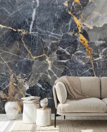 gray and gold marble wallpaper mural called Gray with Gold Marble for bathrooms or kitchens