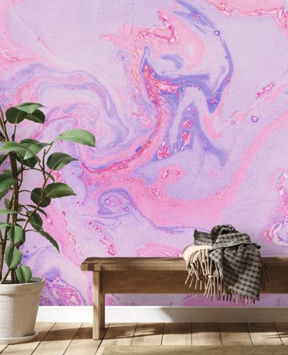 Papel de parede de mármore rosa e roxo