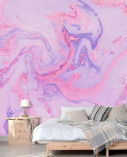 Papel de pared Mármol rosa y morado