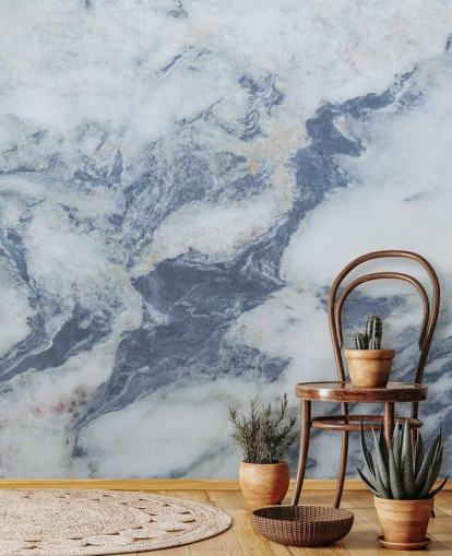 carta da parati murale in marmo blu personalizzabile chiamata Blue Marble Effect per cucine e bagni carta da parati murale in marmo blu personalizzabile chiamata Blue Marble Effect per cucine e bagni