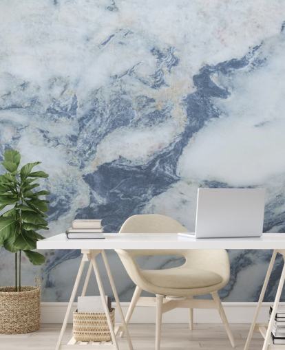 blå anpassningsbar marmor tapetväggmålning kallad Blue Marble Effect för kök och badrum blå anpassningsbar marmor tapetväggmålning kallad Blue Marble Effect för kök och badrum