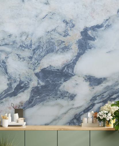 papier peint mural en marbre bleu personnalisable appelé Blue Marble Effect pour les cuisines et les salles de bain papier peint mural en marbre bleu personnalisable appelé Blue Marble Effect pour les cuisines et les salles de bain