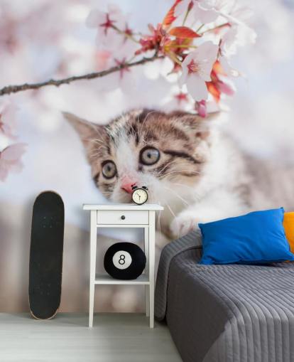 Decorazione murale con gattino che si arrampica Decorazione murale con gattino che si arrampica