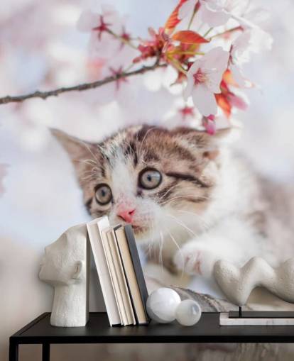 Kitten Climbing a Tree Wall Mural Kitten Climbing a Tree Wall Mural