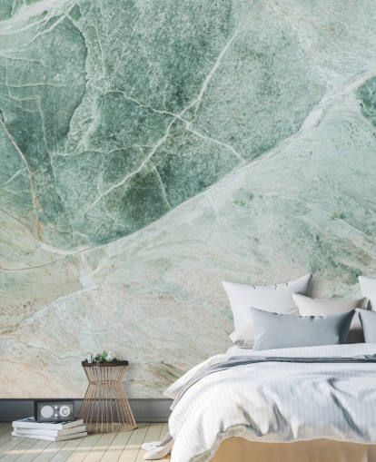Wandbild mit grünem und weißem Marmoreffekt namens Marble Greens für Schlafzimmer, Wohnzimmer und Badezimmer