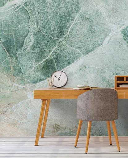 mural de papel pintado con efecto mármol verde y blanco llamado Marble Greens para dormitorios, salas de estar y baños mural de papel pintado con efecto mármol verde y blanco llamado Marble Greens para dormitorios, salas de estar y baños