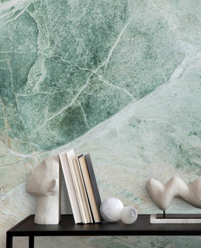 papier peint mural à effet marbre vert et blanc appelé Marble Greens pour les chambres, les salons et les salles de bain papier peint mural à effet marbre vert et blanc appelé Marble Greens pour les chambres, les salons et les salles de bain