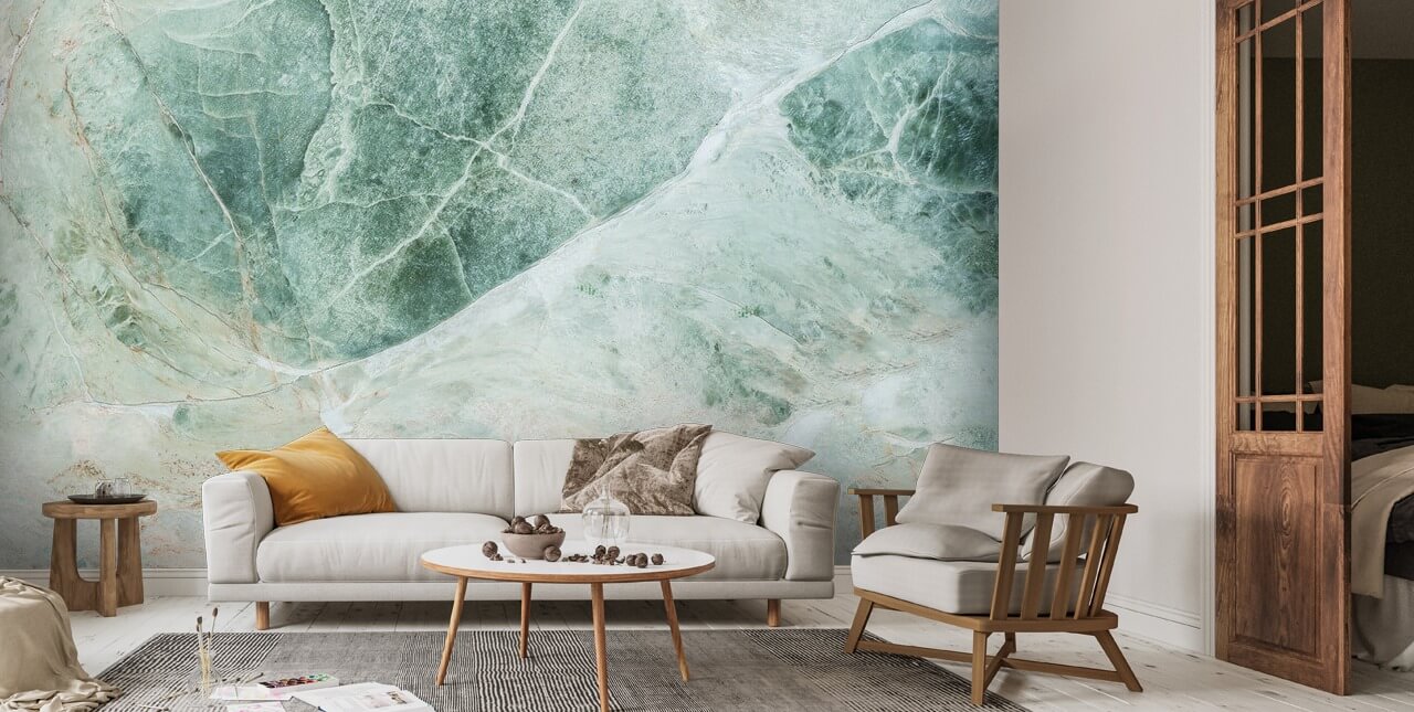 Marmor gröna tapeter | Wallsauce SE