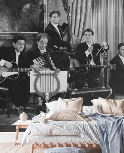 Vintage Black and White Photo of Band Wallpaper Vintage Black and White Photo of Band Wallpaper