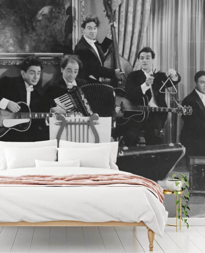 Foto vintage em preto e branco do papel de parede da banda