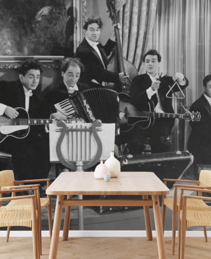 Vintage Black and White Photo of Band Wallpaper