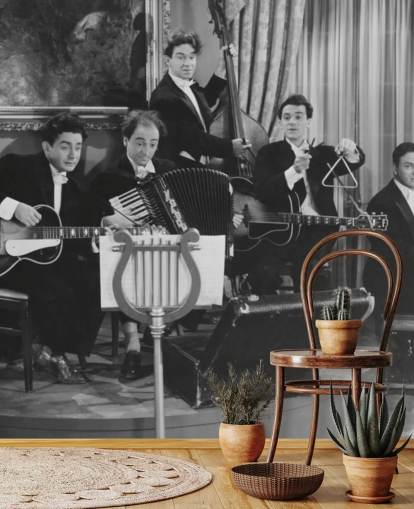 Foto vintage in bianco e nero di carta da parati a fascia