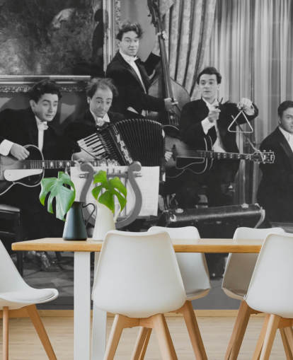 Foto vintage em preto e branco do papel de parede da banda