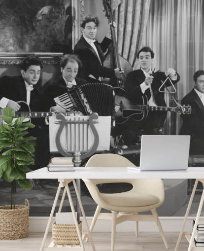 Vintage svart och vitt foto av bandet Bakgrund Vintage svart och vitt foto av bandet Bakgrund