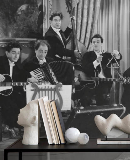 Vintage Black and White Photo of Band Wallpaper Vintage Black and White Photo of Band Wallpaper