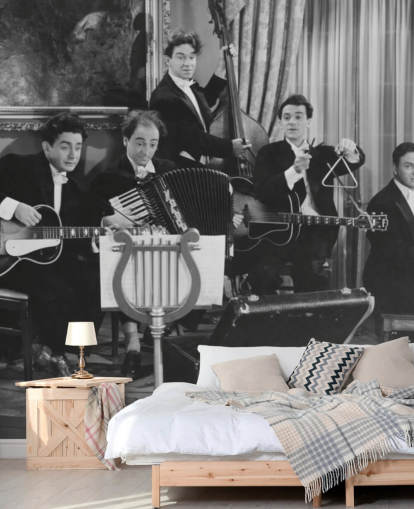 Vintage Black and White Photo of Band Wallpaper