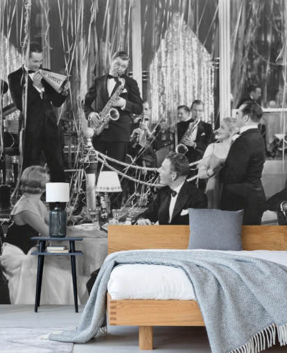 foto in bianco e nero di carta da parati band