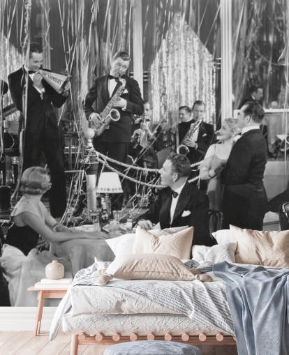 foto en blanco y negro de papel tapiz de banda