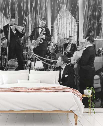 black and white photo of band wallpaper