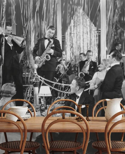 foto en blanco y negro de papel tapiz de banda