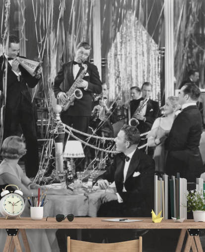 foto in bianco e nero di carta da parati band